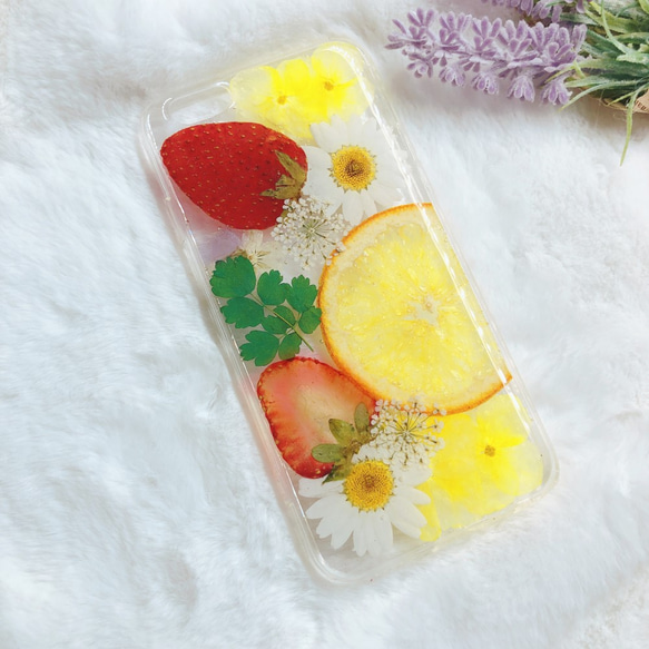 全機種対応iPhone Xperia Galaxy スマホケース 押し花ケース 人気 押し花 ❀ケース 花束 花物語 2枚目の画像