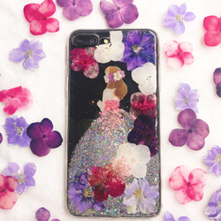 全機種対応iPhone Xperia Galaxy スマホケース  押し花ケース 人気 押し花 ❀ケース 花束 花物語 1枚目の画像