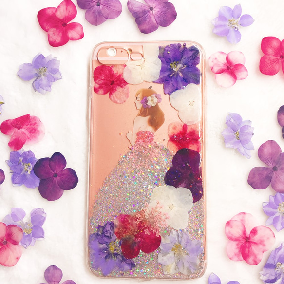 全機種対応iPhone Xperia Galaxy スマホケース  押し花ケース 人気 押し花 ❀ケース 花束 花物語 3枚目の画像