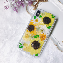 全機種対応iPhone Xperia Galaxy スマホケース 押し花ケース 人気 押し花 ❀ケース 花束 花物語 5枚目の画像