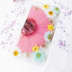 全機種対応iPhone Xperia Galaxy スマホケース 押し花ケース 人気 押し花 ❀ケース 花束 花物語 2枚目の画像