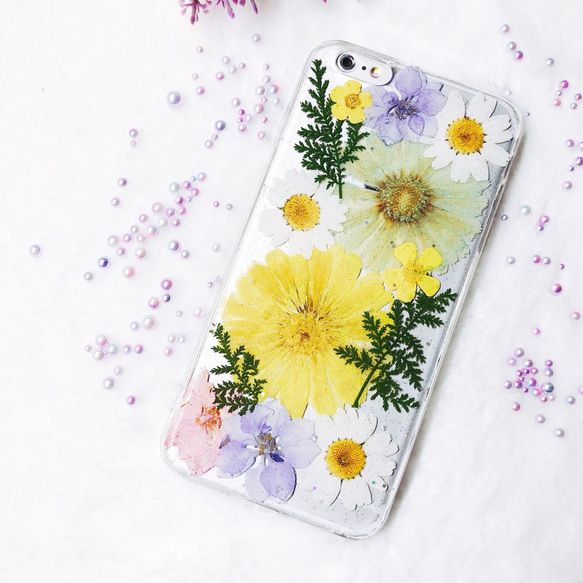 全機種対応iPhone Xperia Galaxy スマホケース 押し花ケース 人気 押し花 ❀ケース 花束 花物語 4枚目の画像