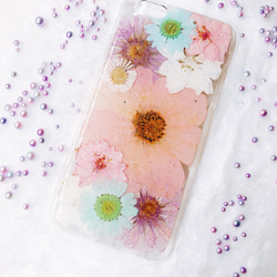 全機種対応iPhone Xperia Galaxy スマホケース 押し花ケース 人気 押し花 ❀ケース 花束 花物語 2枚目の画像