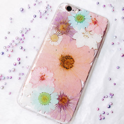 全機種対応iPhone Xperia Galaxy スマホケース 押し花ケース 人気 押し花 ❀ケース 花束 花物語 4枚目の画像