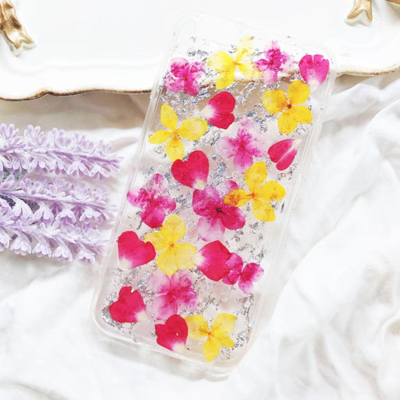 全機種対応iPhone Xperia Galaxy スマホケース 押し花ケース