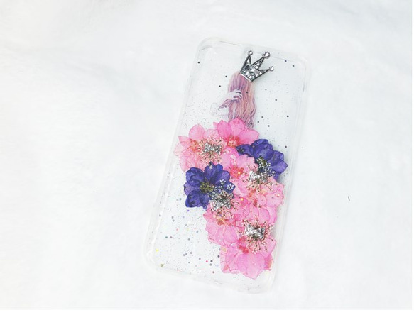 全機種対応iPhone Xperia Galaxy スマホケース 押し花ケース 人気 押し花 ❀ケース 花束 花物語 1枚目の画像