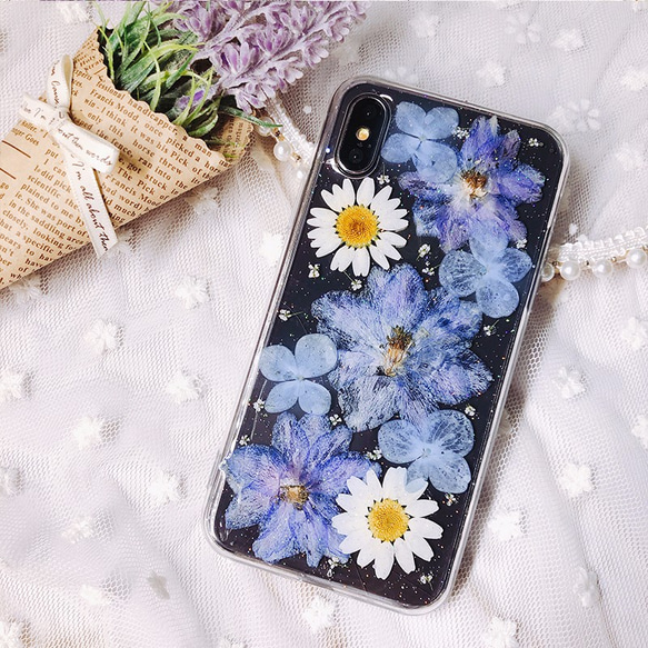 全機種対応iPhone13 Xperia Galaxy スマホケース 押し花ケース 人気 押し花 ❀ケース 花束 花物語 4枚目の画像