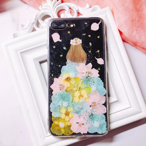 期間限定セール ♡iPhone15 Xperia Galaxy スマホケース 押し花ケース 
