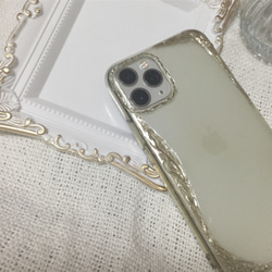 新作✨ニュアンスiPhoneケース　スマホケース　メタリック　ミラーアート 1枚目の画像