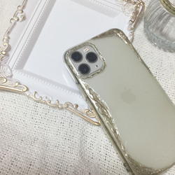 新作✨ニュアンスiPhoneケース　スマホケース　メタリック　ミラーアート 4枚目の画像