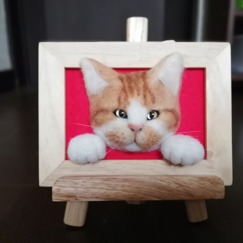 レビュー高評価の商品 猫 羊毛フェルト 茶トラ猫さん 羊毛