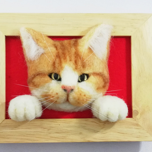 Yahoo!オークション - funwari 羊毛フェルト 茶トラ白 猫 お座り