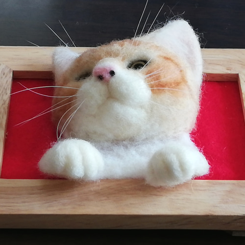 羊毛フェルト　子猫(茶トラ白) Yahoo!オークション - funwari 羊毛フェルト 茶トラ白 赤ちゃん