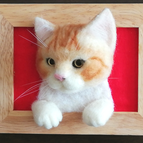 レビュー高評価の商品 猫 羊毛フェルト 茶トラ猫さん 羊毛