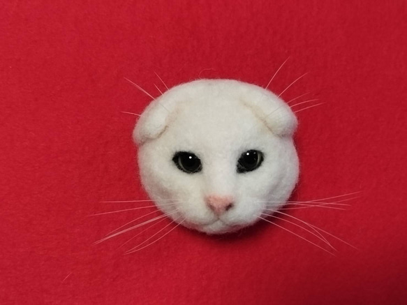 羊毛フェルト猫 白猫ブローチ 白猫ブローチ 羊毛フェルト ブローチ ミメット 通販 5504648