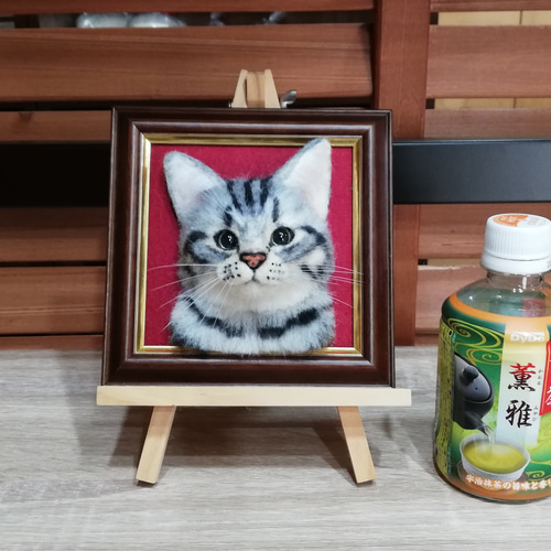 羊毛フェルト 猫 アメリカンショートヘア ねこ ネコ アメショ 猫