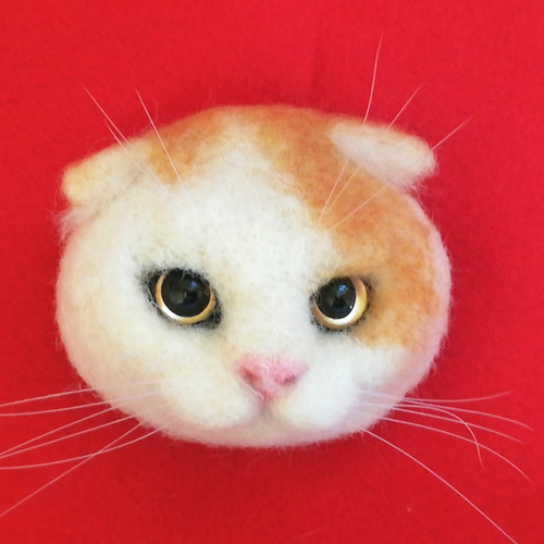羊毛フェルト　猫(スコティッシュフォールド) 羊毛フェルト 猫 スコティッシュフォールド スコ座り ねこ ネコ 羊毛