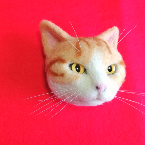 羊毛フェルト　子猫(茶トラ白) 羊毛フェルト 子猫(茶トラ白)