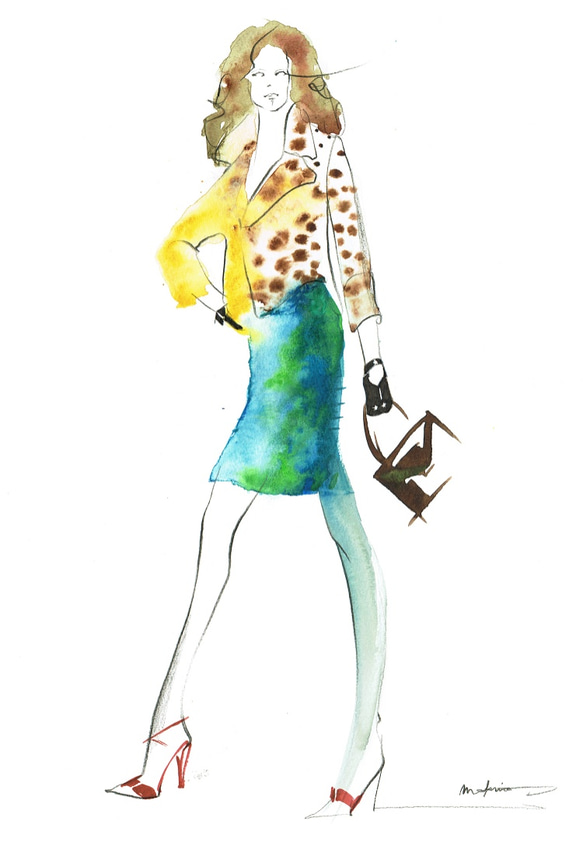 【原画】illustration_leopard coat 2枚目の画像