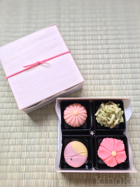 【送料無料】桜の上生菓子4個入《贈り物、お手土産に》 2枚目の画像