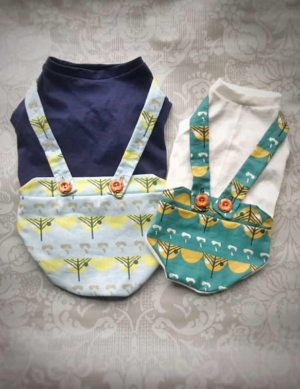 犬服ハンドメイドサロペット風タンク