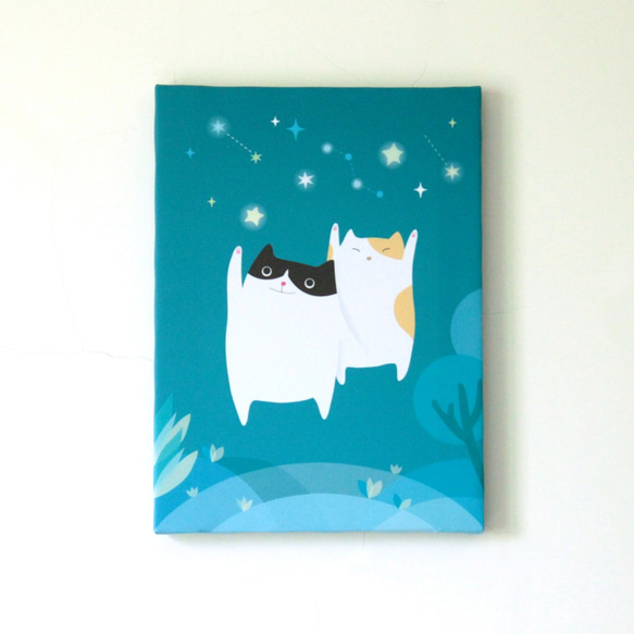 スターピッキング猫アートクレイのフレームレス塗装 1枚目の画像