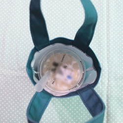 小胖貓愛珍奶 防潑水布飲料提袋 萬用小提袋 藍綠色 附包裝 第3張的照片
