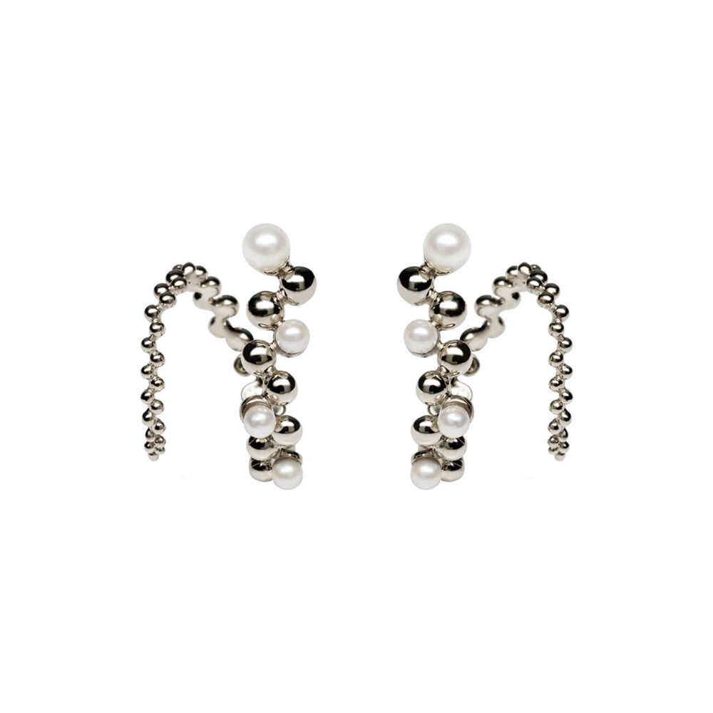 ザトウキラ花火ピアス - 大（L） - 銀