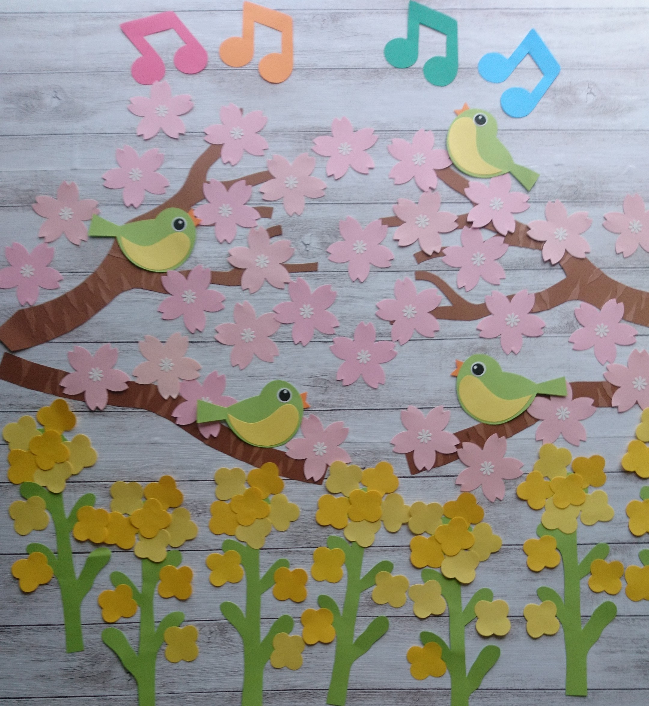 手作り押絵の壁飾り『菜の花』
