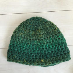 免費送貨♪流行的尖尖的帽子秋冬針織的帽子綠色成人深綠色成人 第4張的照片