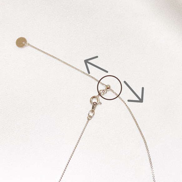 《gold／silver》ドロッププレートのネックレス 3枚目の画像