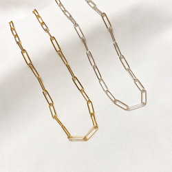 《gold／silver》デザインチェーンのシンプルネックレス 2枚目の画像
