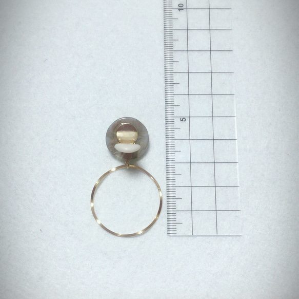 ドイツ製カボション × ウェーブリング のイヤリング/ピアス 6枚目の画像