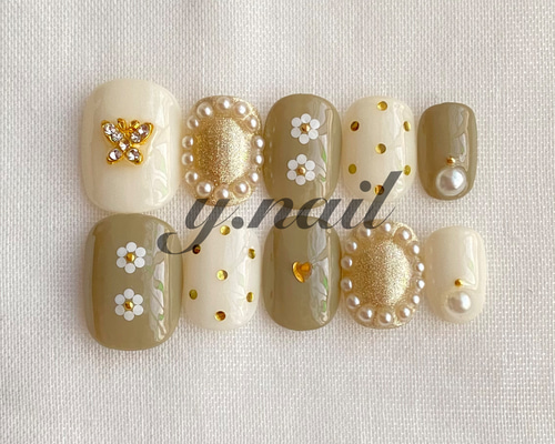 C'HER蝶々ネックレスハンドメイドネイルチップ d46d79610d8fa0afffe02889ada947