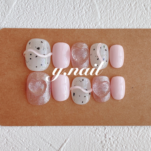 ネイルチップ ニュアンス ぷっくり ガーリー 韓国 ネイルチップ ニュアンス ぷっくり ガーリー 韓国 ネイルチップ