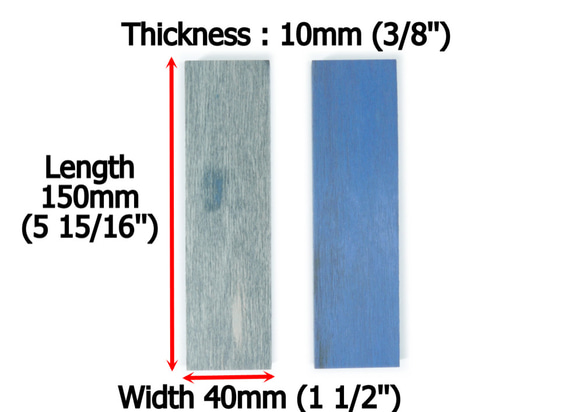 2個一組 140x40x10mm   グレーどブルー（樺） 木材 プラスチック複合材 本物の木と同じ ナイフハンドル用 第2張的照片