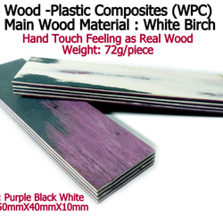 2個一組 140x40x10mm   パープルブラック（樺） 木材 プラスチック複合材 本物の木と同じ ナイフハンドル用 第2張的照片