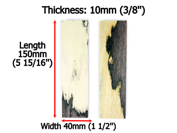 2個一組 140x40x10mm  コーヒー灰（樺） 木材 プラスチック複合材 本物の木と同じ ナイフハンドル用 3枚目の画像