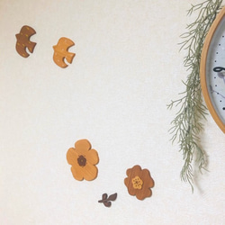 【送料無料】北欧風インテリア☆お花のウォールデコ☆木製ひのき　ナチュラルカラー 4枚目の画像