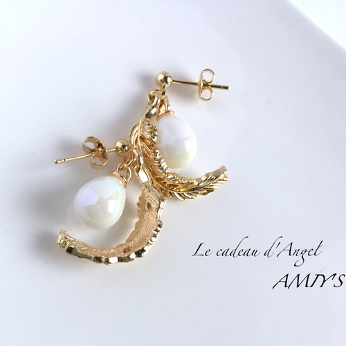 ♡天使の贈り物♡羽根とたまごのピアス/イヤリング ピアス（その他 