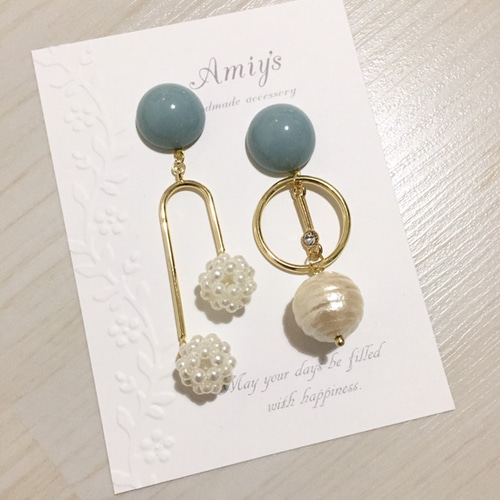 プラチナ製*8.0ミリ＊天然ターコイズ（トルコ石）スタッドピアス