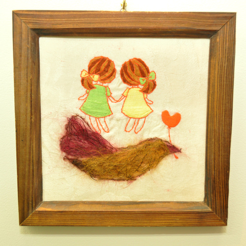 刺繍イラスト。女の子たち。 絵画 rui 通販 150026｜Creema