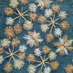 カレン族の手刺繍クロス / 1点もの / インテリア飾り / タイの草木染め & 手織り /藍グレー/ コットン 3枚目の画像