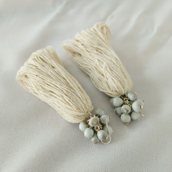 耳環│泰國植物染棉線和juzdama - 本色/耳環或耳環 第3張的照片