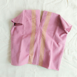 銷售價格！泰國植物染色和手工編織上衣/粉紅線/童裝/棉質 第2張的照片