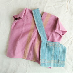 銷售價格！泰國植物染色和手工編織上衣/粉紅線/童裝/棉質 第5張的照片