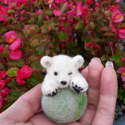 [趴趴星球系列]一起愛護地球救救北極熊-羊毛氈吊飾 第2張的照片