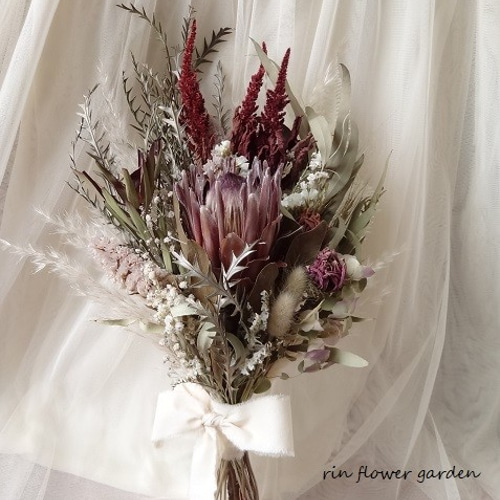 プロテアとパンパスグラスのアンティークスワッグ＊ 73㌢ ネイティブ