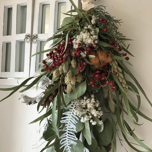 早期割引中 ドライフラワースワッグ クリスマススワッグ