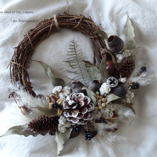 ドライフラワー リース【大人のクリスマスリース】冬 大人のクリスマスリース】ドライフラワー リース クリスマス 冬